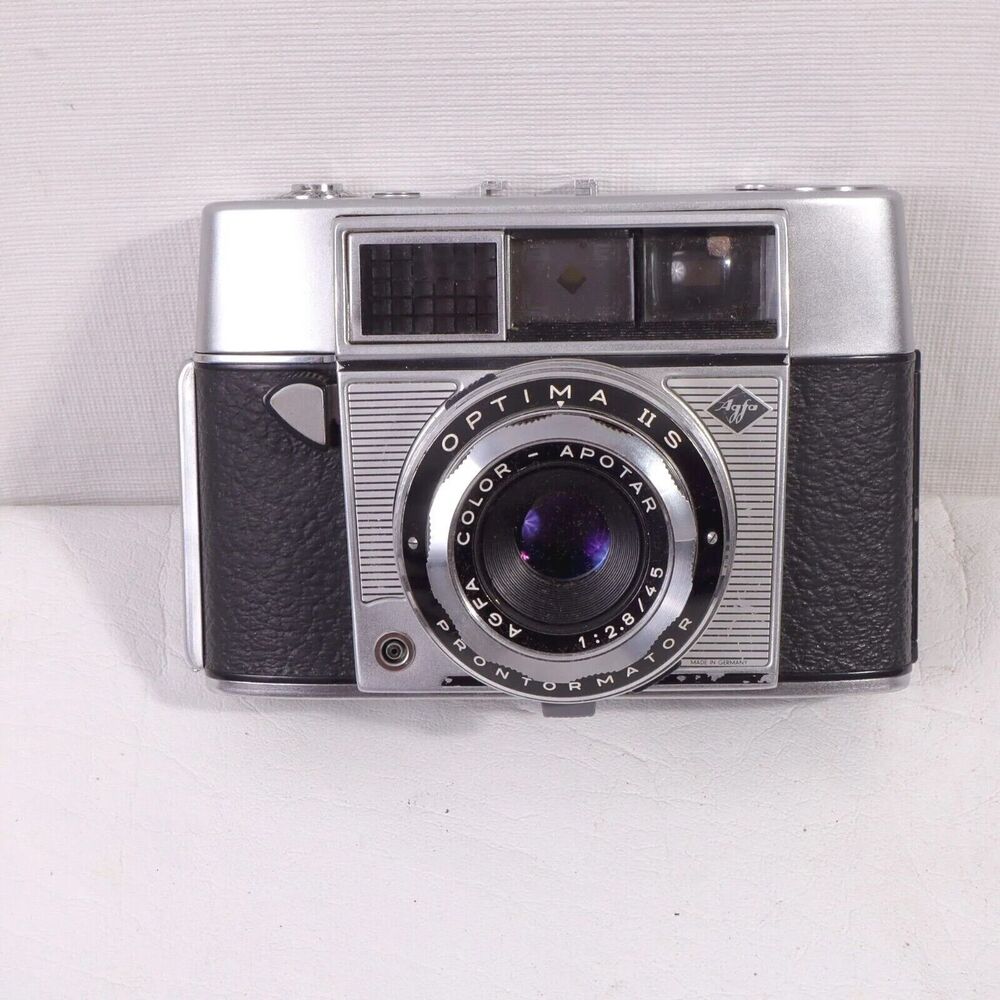 Agfa Optima II S Film Camera Color-Apotar 45mm f/2.8 Leather Case
